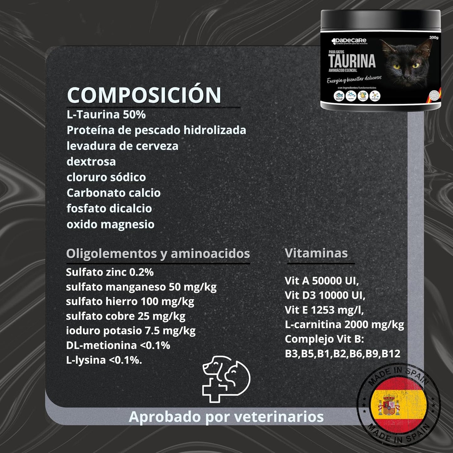 Taurina 300g Sabor Pescado para Gatos