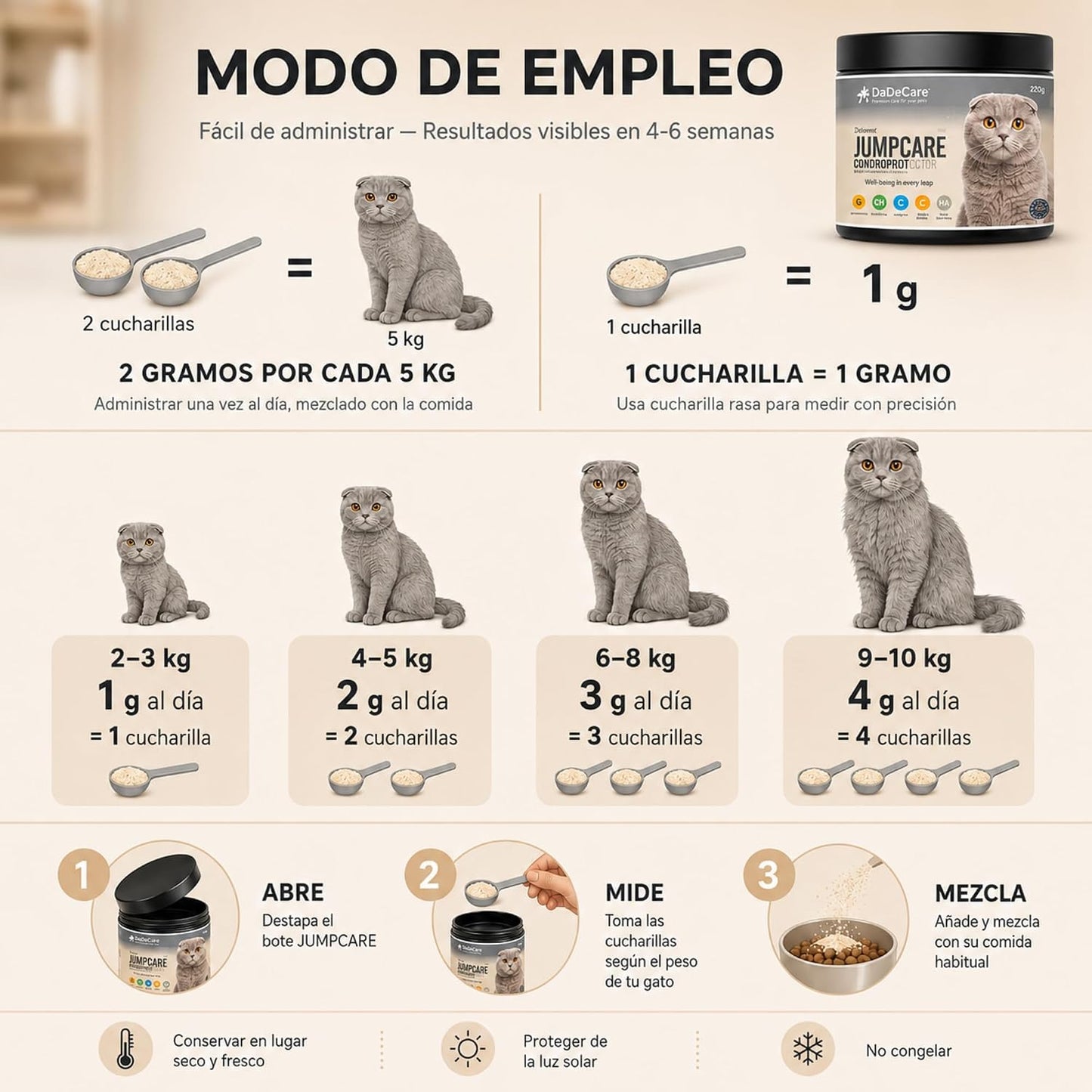 Jumpcare - Condroprotector Gatos en Polvo 220g