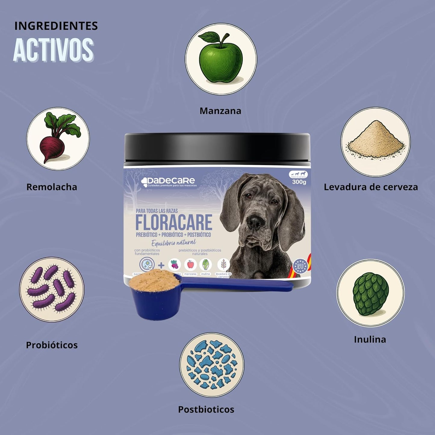 Floracare - Probioticos Perros en Polvo 300g