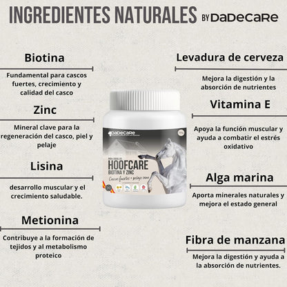 Hoofcare - Biotina y Zinc para Cascos Caballo 750g