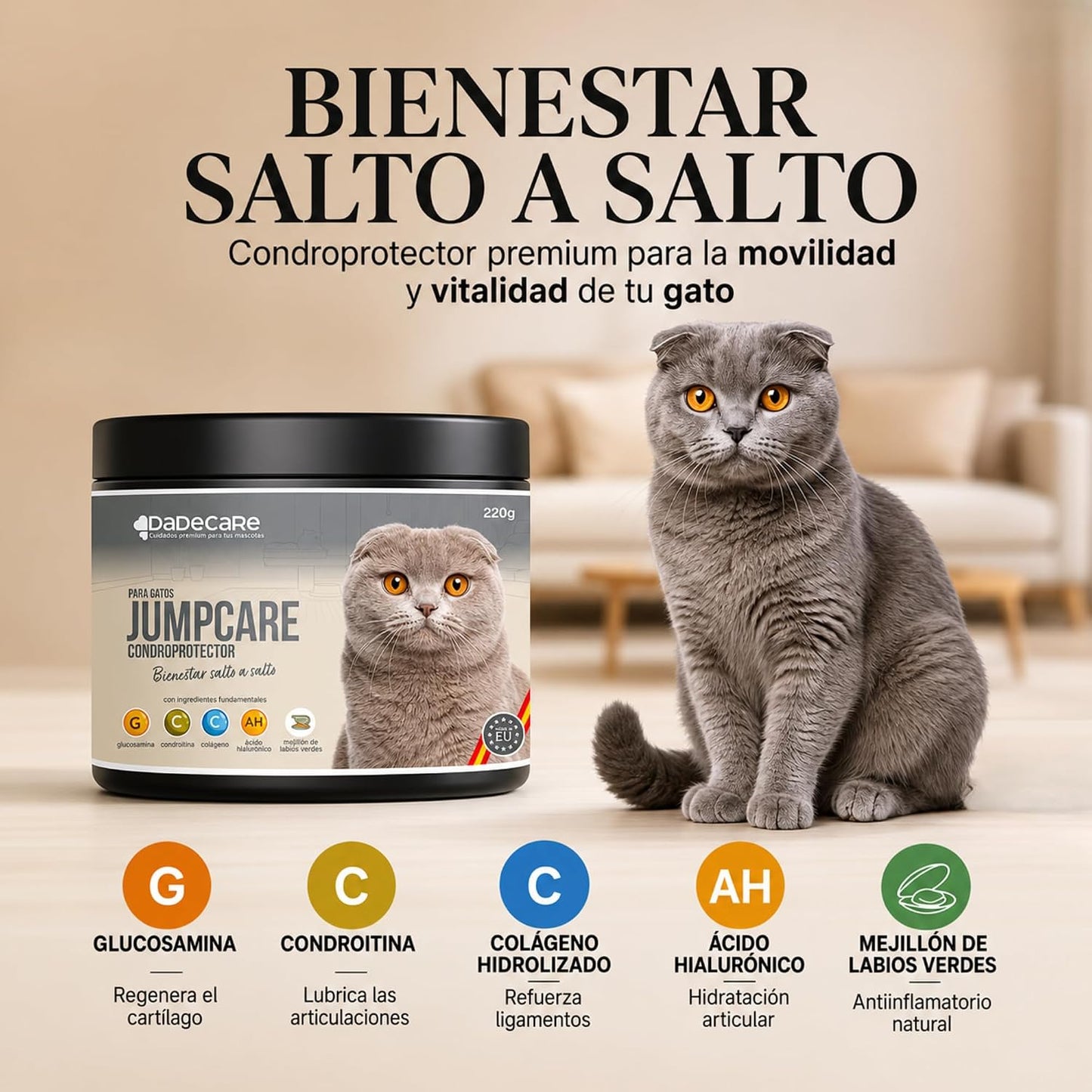 Jumpcare - Condroprotector Gatos en Polvo 220g