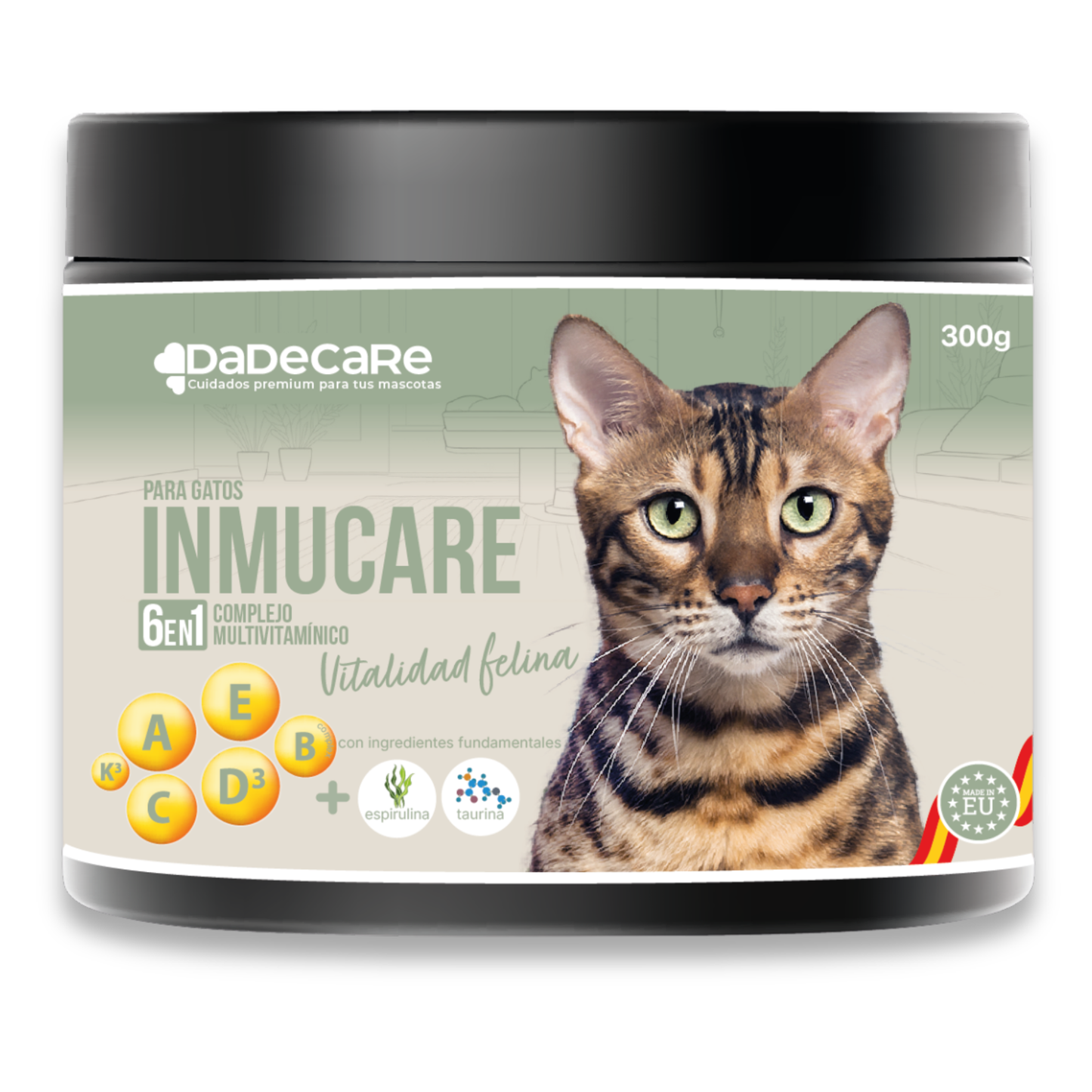 Inmucare Vitamínico Polvo Gatos 300 gr para estimular el apetito,