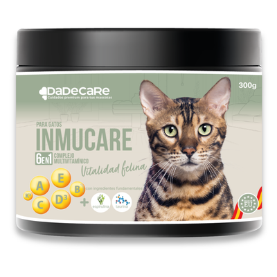 Inmucare Vitamínico Polvo Gatos 300 gr para estimular el apetito,